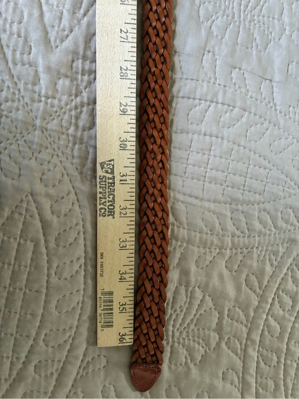 Turkish Collection Brown Braided Genuine Leather Belt Womens Sz L Brass Buckle